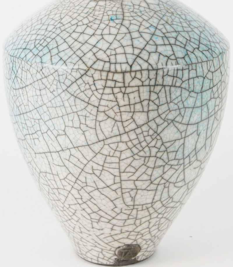 TIM ANDREWS - RAKU STUDIO ART POTTERY JAR POT VASE, SIGNED