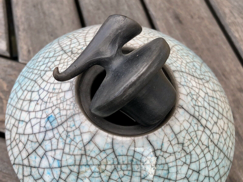 TIM ANDREWS - RAKU STUDIO ART POTTERY JAR POT VASE, SIGNED