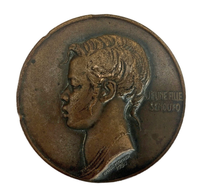 SET OF SIX EMILE MONIER CAST BRONZE AFRICAN TRIBE MEDALS