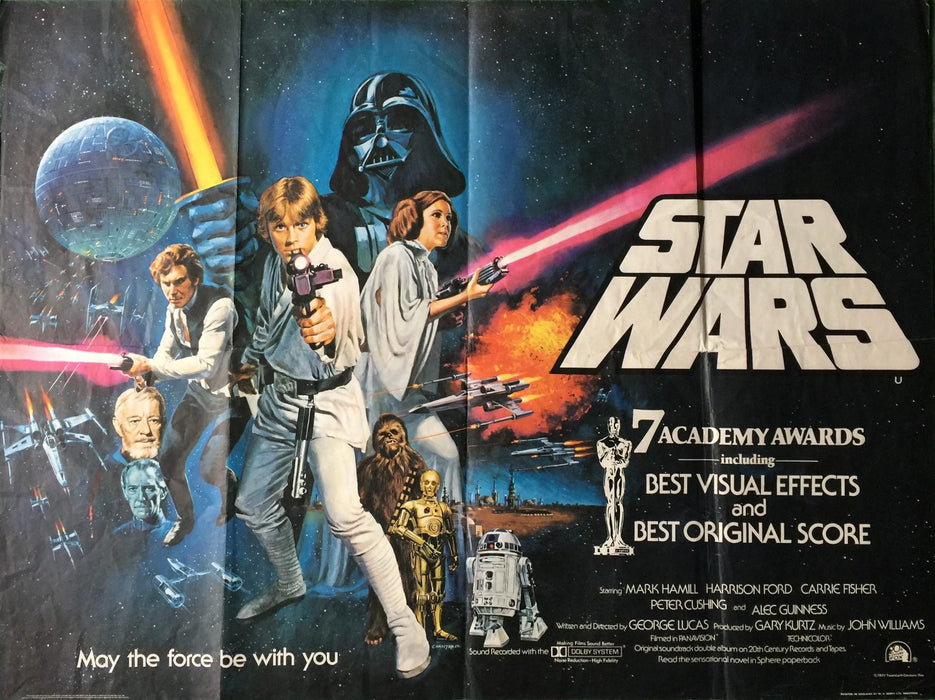 STAR WARS (1977) - ORIGINAL W.E. BERRY OSCAR AWARDS STYLE-C QUAD POSTER