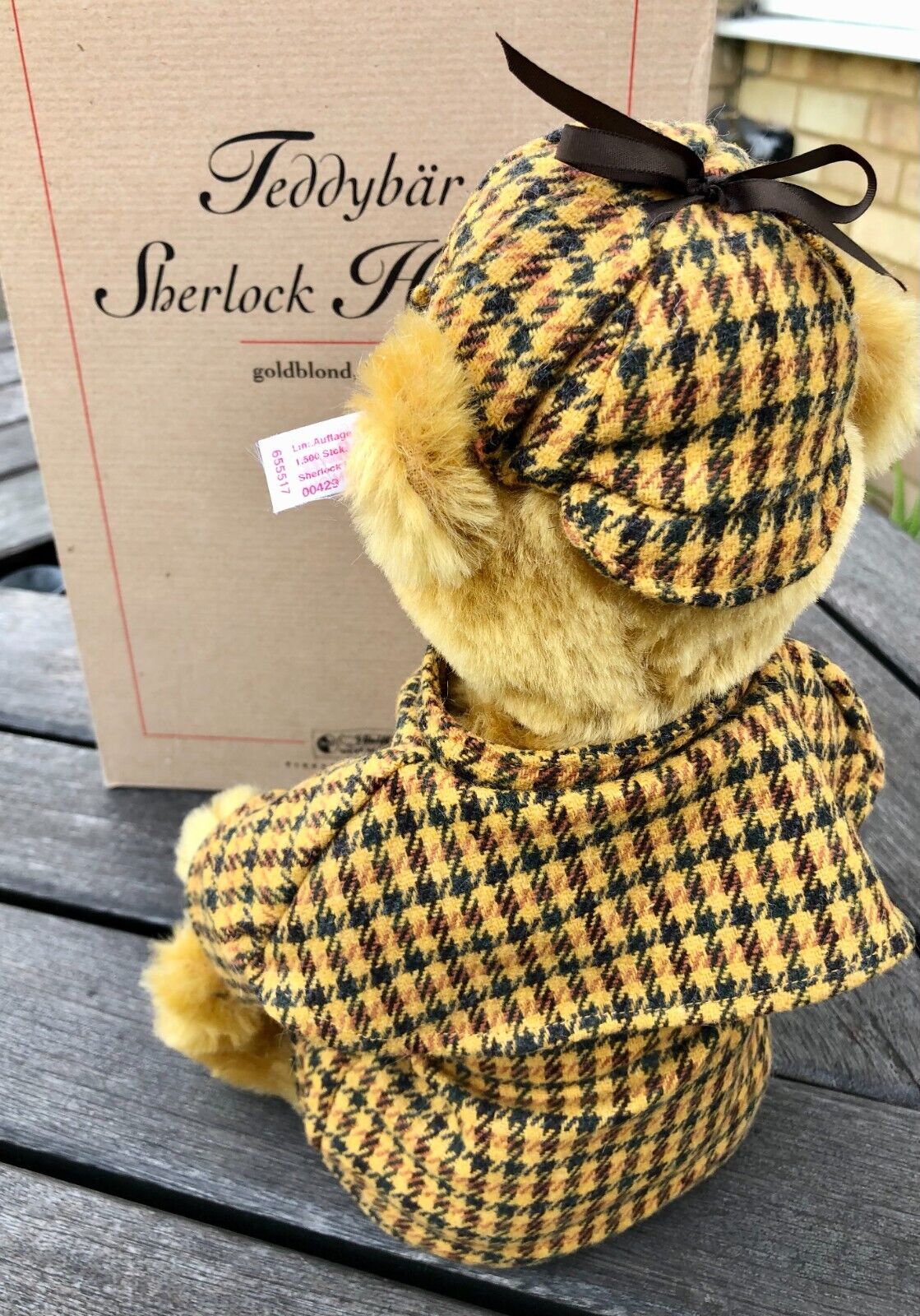 Steiff 'Sherlock Holmes' Limited Edition Mohair Teddy Bear 35Cm