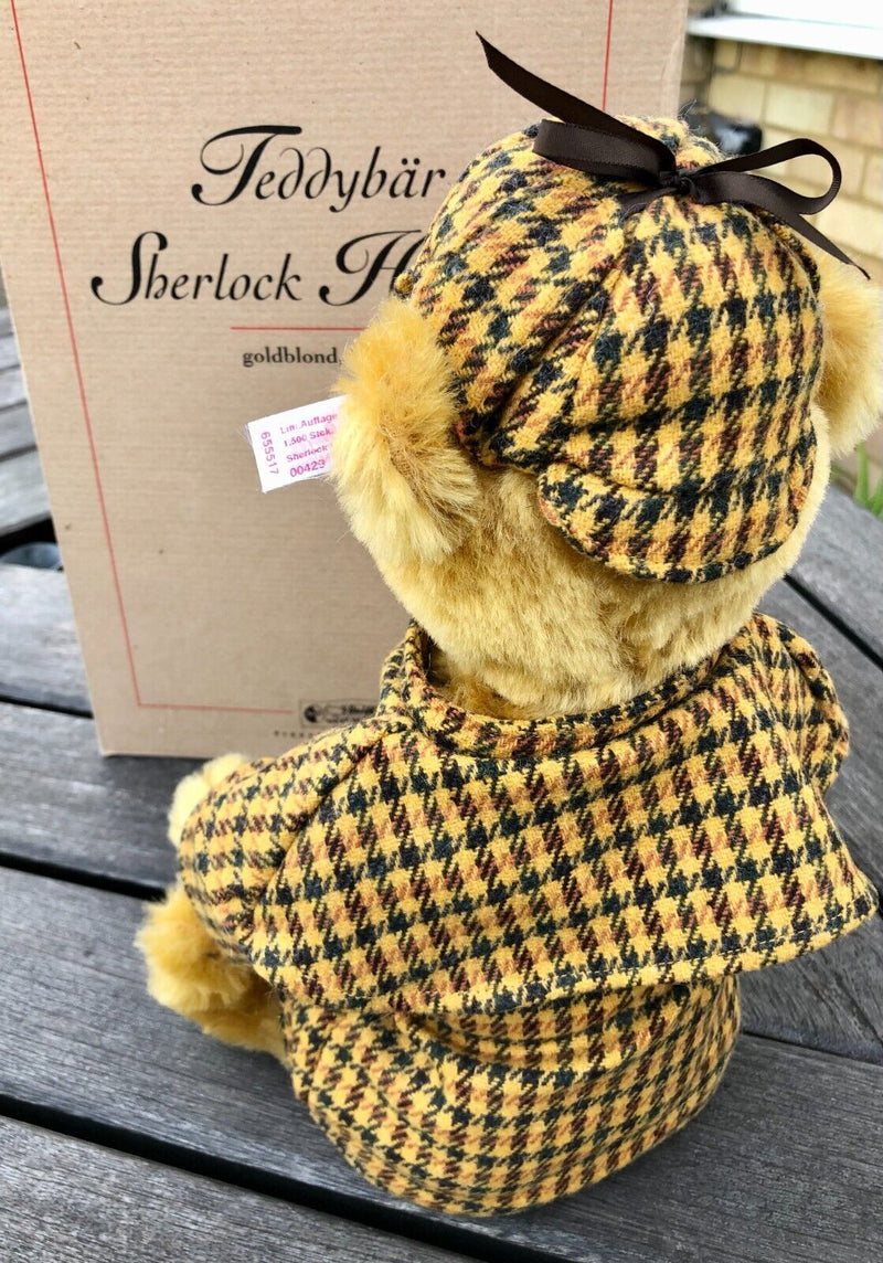 STEIFF 'SHERLOCK HOLMES' LIMITED EDITION MOHAIR TEDDY BEAR 35cm 655517, BOXED