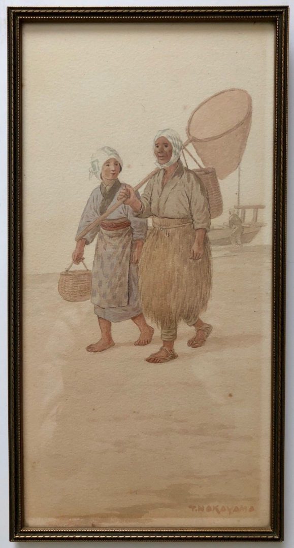 TAKASHI NAKAYAMA - FARMING & FISHING WATERCOLOUR SCENES, SIGNED