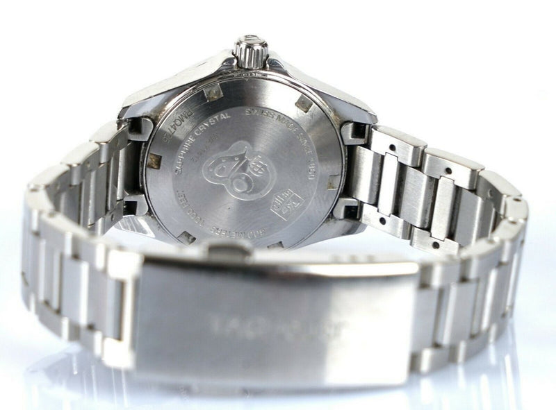 TAG HEUER 'AQUARACER' LADIES STAINLESS STEEL BRACELET MOTHER PEARL QUARTZ WATCH, WAY1412