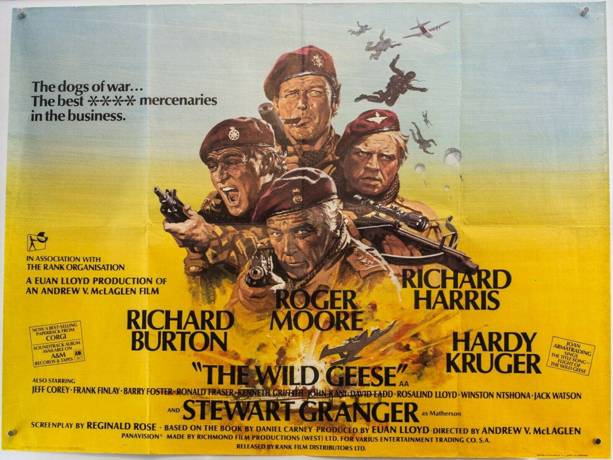 The Wild Geese 1978 Uk British Quad Film Movie Cinema Poster