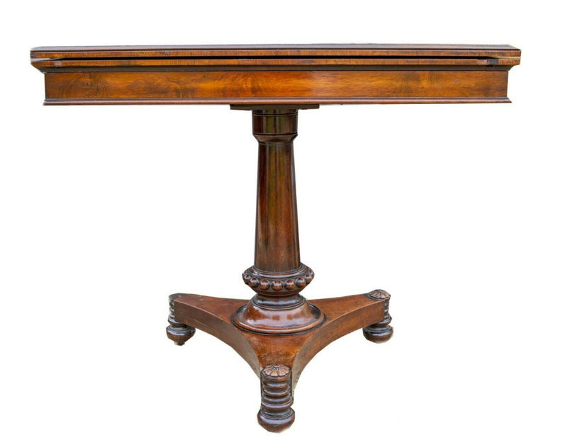 THOMAS &amp; GEORGE SEDDON - C19th EARLY VICTORIAN ROSEWOOD FOLDING CARD TABLE