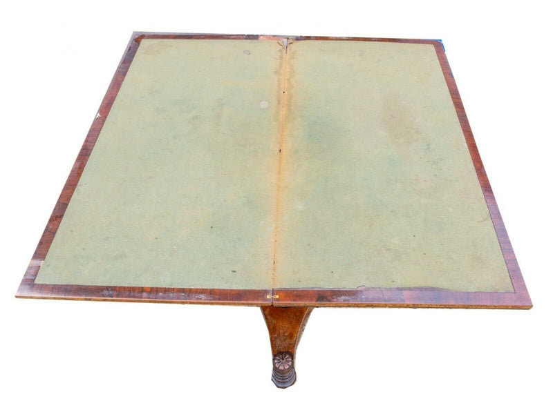 THOMAS &amp; GEORGE SEDDON - C19th EARLY VICTORIAN ROSEWOOD FOLDING CARD TABLE