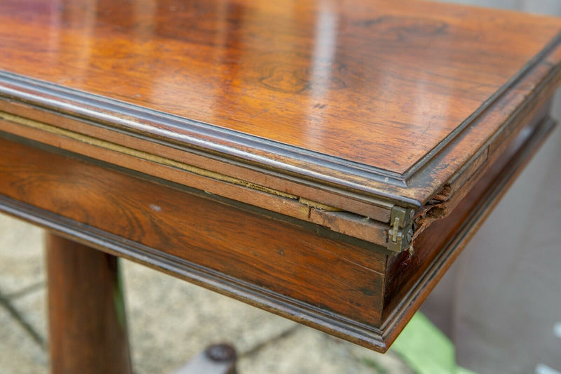 THOMAS &amp; GEORGE SEDDON - C19th EARLY VICTORIAN ROSEWOOD FOLDING CARD TABLE