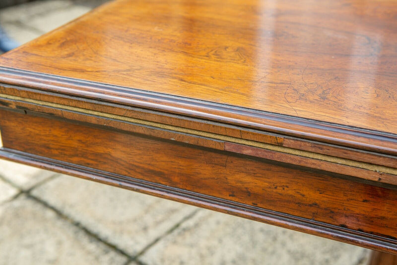 THOMAS &amp; GEORGE SEDDON - C19th EARLY VICTORIAN ROSEWOOD FOLDING CARD TABLE