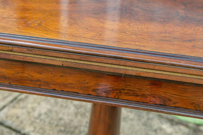 THOMAS &amp; GEORGE SEDDON - C19th EARLY VICTORIAN ROSEWOOD FOLDING CARD TABLE