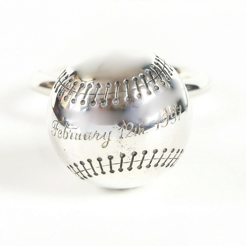 TIFFANY & Co. -BASEBALL- 925 STERLING SILVER BABY/CHILDS RATTLE TEETHER