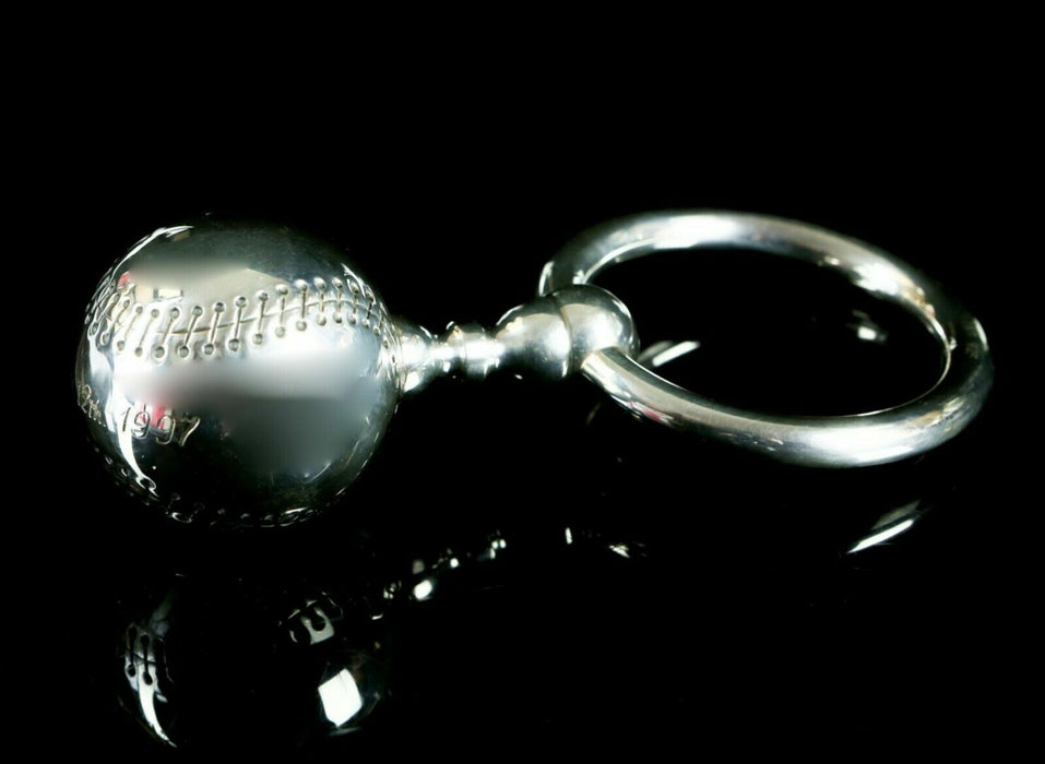 TIFFANY & Co. -BASEBALL- 925 STERLING SILVER BABY/CHILDS RATTLE TEETHER