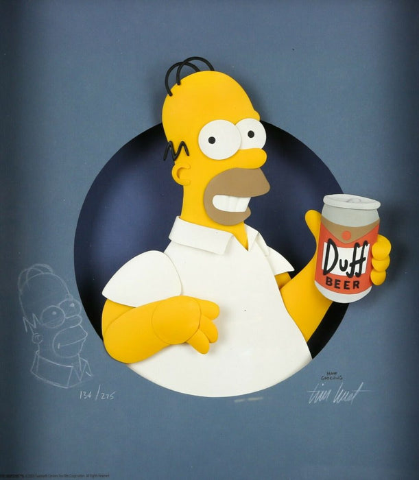 TIM WEST (C20th) -MMM…BEER- LIMITED EDITION HOMER SIMPSON MIXED MEDIA, 134/275