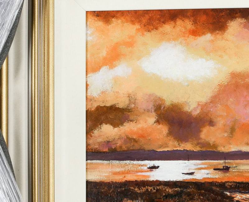 TIMMY MALLETT (BRITISH, b.1955) -MAGICAL SUNSET- COASTAL SCENE, ORIGINAL OIL ON BOARD, SIGNED