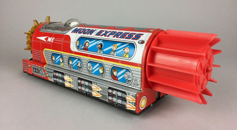 TPS 'MAGIC COLOR MOON EXPRESS' VINTAGE JAPANESE BATTERY OPERATED ROCKET TRAIN BUS TOY