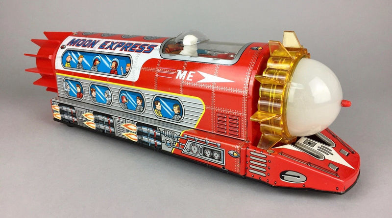 TPS 'MAGIC COLOR MOON EXPRESS' VINTAGE JAPANESE BATTERY OPERATED ROCKET TRAIN BUS TOY