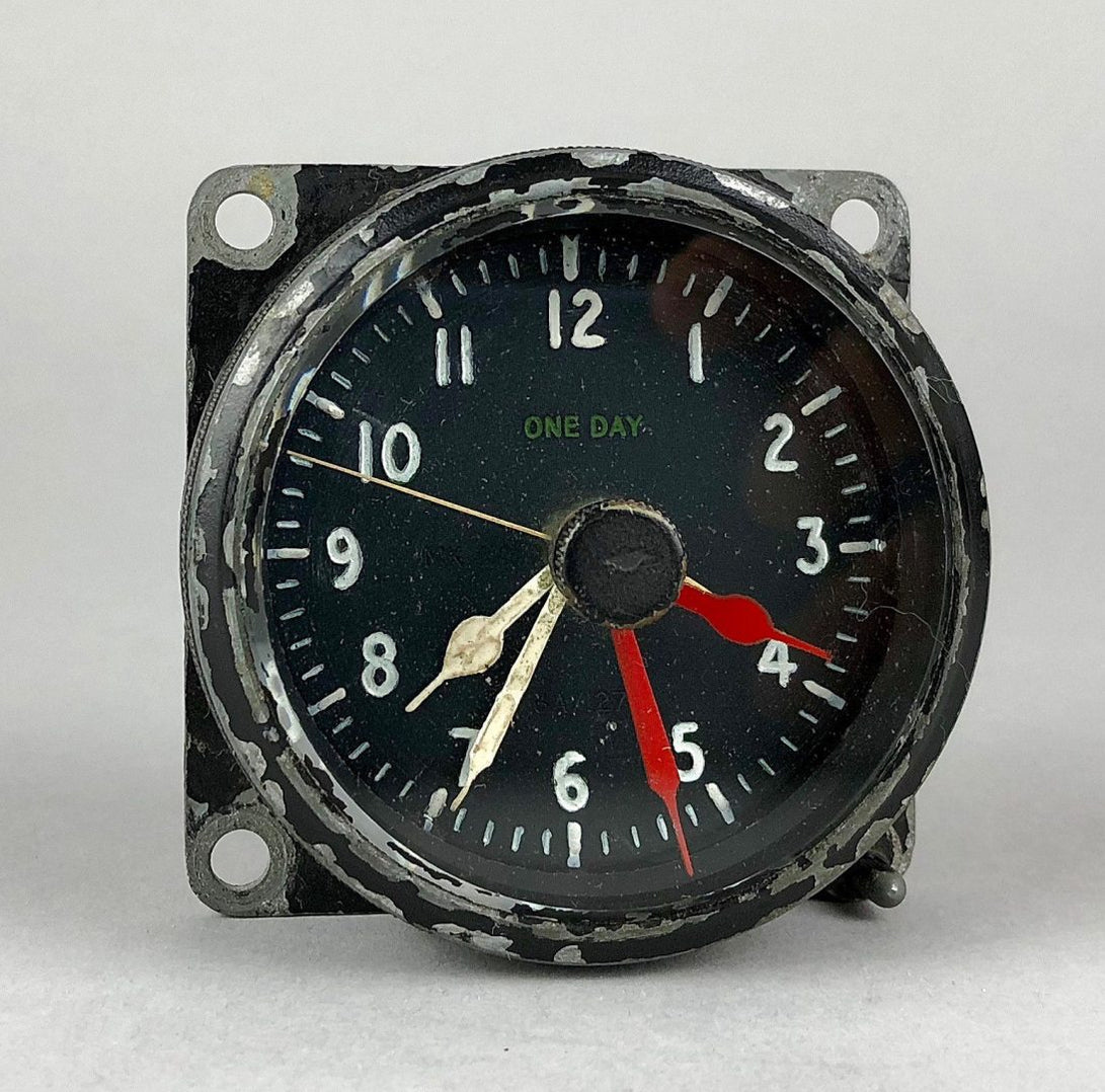 128p20 Ww2 Raf Mod Mkii A Aircraft Cockpit 1 Day Clock Dial, 6A/1274 12820/42 ...