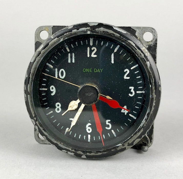 WW2 RAF MOD MkII A AIRCRAFT COCKPIT 1 DAY CLOCK DIAL, 6A/1274 12820/42