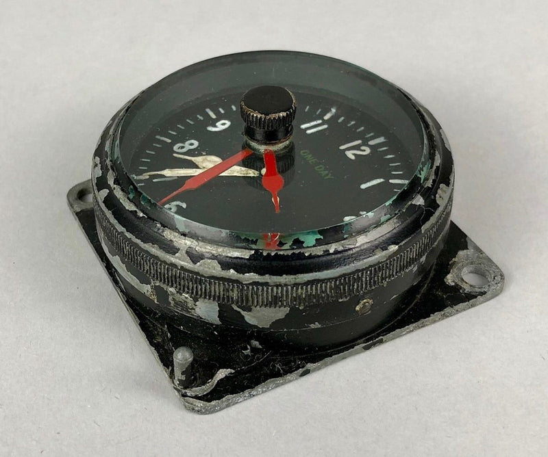 WW2 RAF MOD MkII A AIRCRAFT COCKPIT 1 DAY CLOCK DIAL, 6A/1274 12820/42