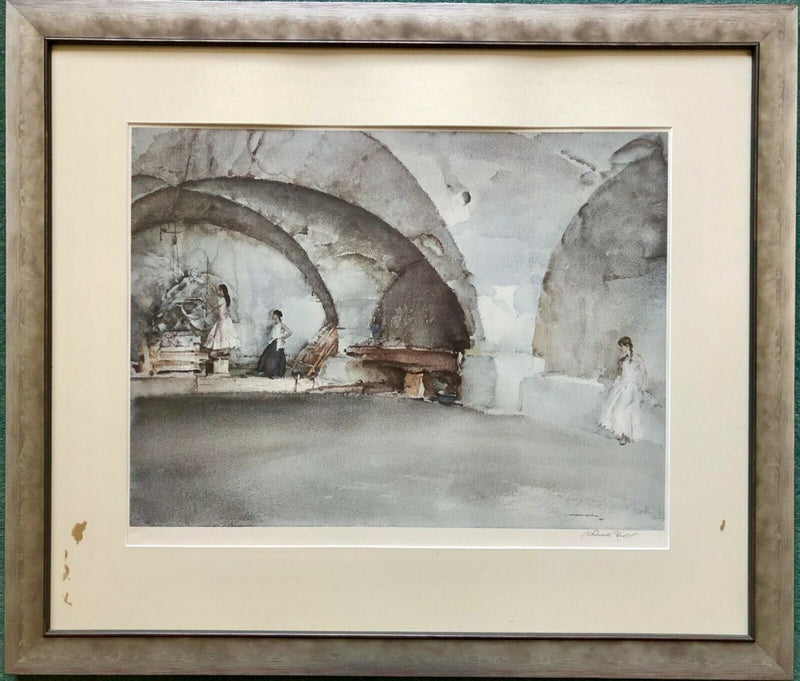 WILLIAM RUSSELL FLINT 'DUBIOUS BERNINI' LITHOGRAPH PRINT, SIGNED & BLINDSTAMPED