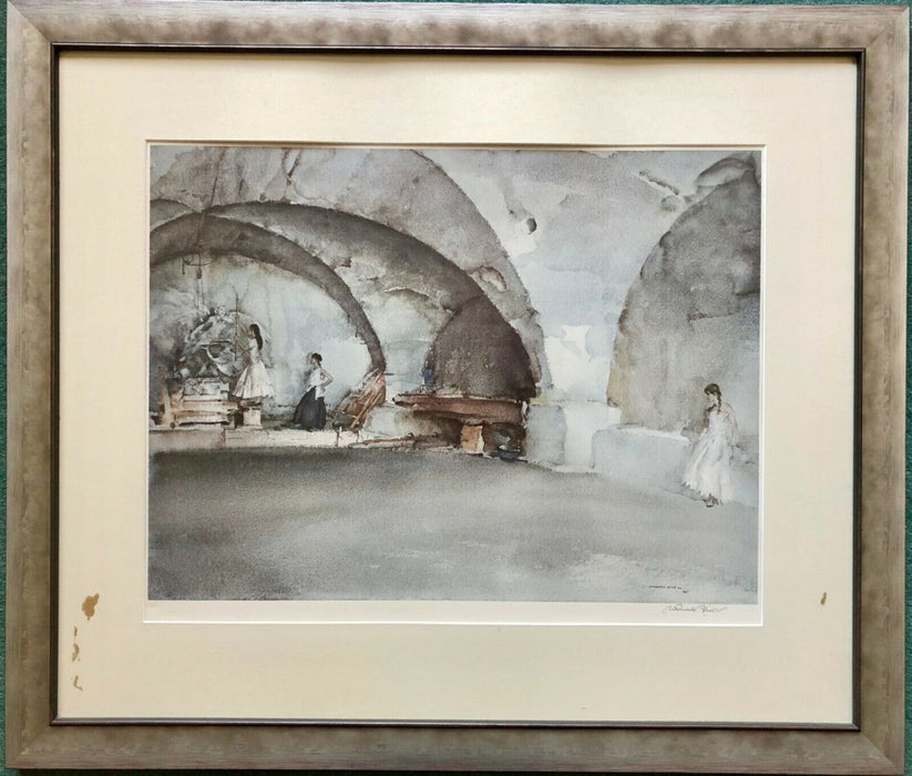WILLIAM RUSSELL FLINT -DUBIOUS BERNINI- LITHOGRAPH PRINT, SIGNED & BLINDSTAMPED