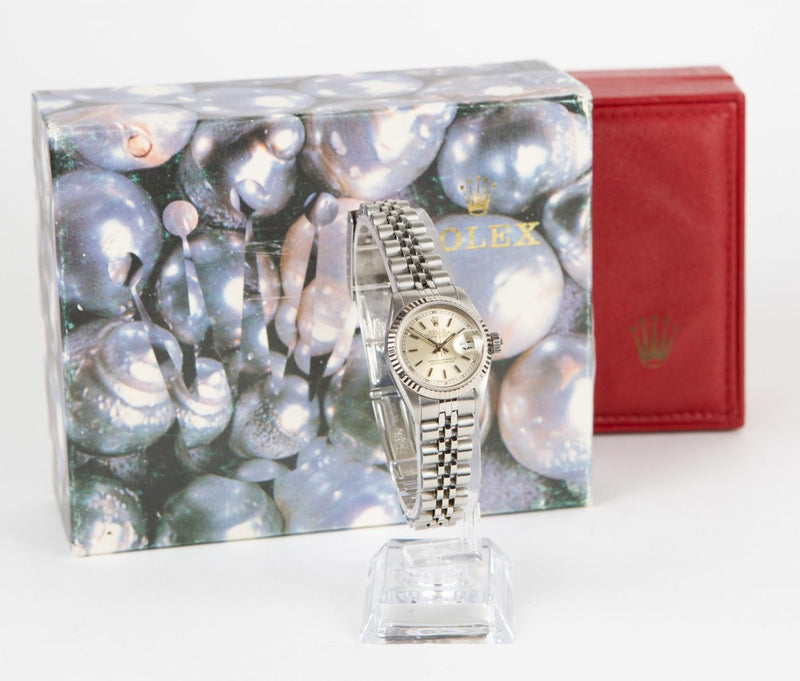 ROLEX 'OYSTER PERPETUAL DATEJUST' LADIES BRACELET AUTOMATIC WATCH 69174, BOXED