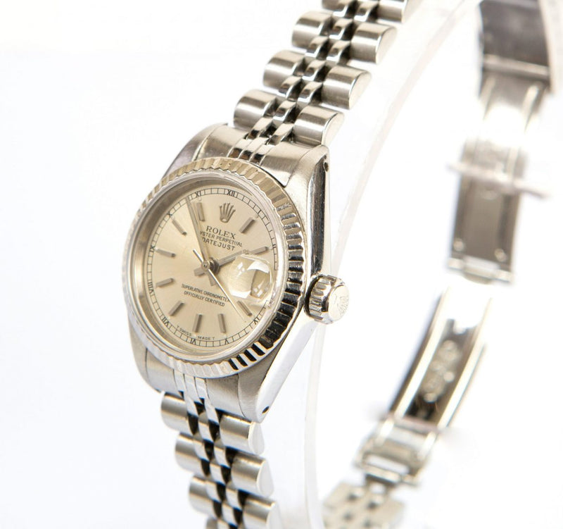ROLEX 'OYSTER PERPETUAL DATEJUST' LADIES BRACELET AUTOMATIC WATCH 69174, BOXED