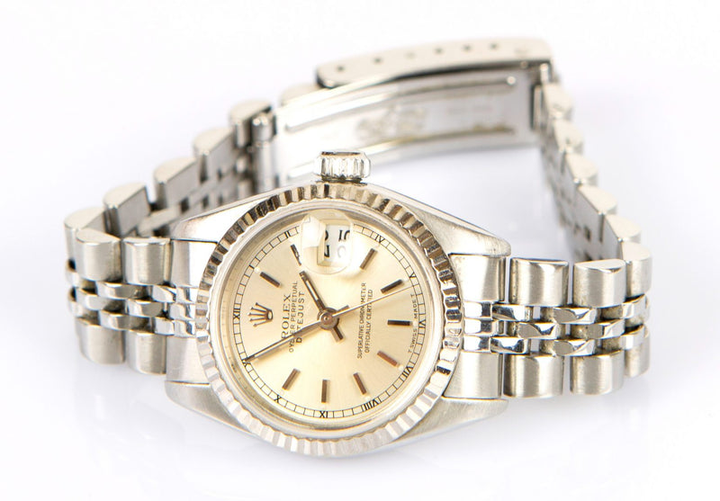 ROLEX 'OYSTER PERPETUAL DATEJUST' LADIES BRACELET AUTOMATIC WATCH 69174, BOXED