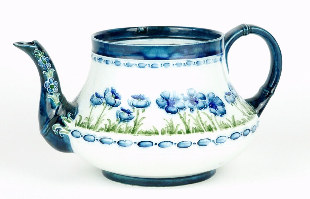 MOORCROFT POTTERY, MACINTYRE & Co. 'BLUE POPPY' FLORIAN WARE TEA COFFEE POT JUG