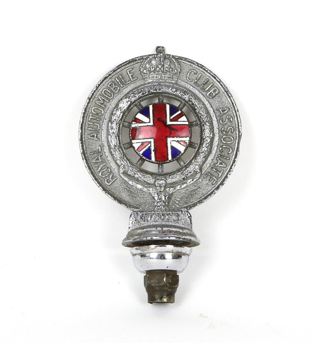 RAC ROYAL AUTOMOBILE CLUB - CLASSIC CAR MEMBERS UNION JACK ENAMEL BADGE MASCOT