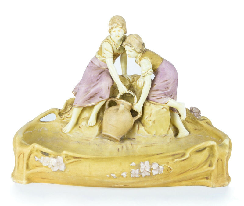 ROYAL DUX, WATER CARRIERS, LARGE ART NOUVEAU FEMALE CENTREPIECE FIGURE 10770