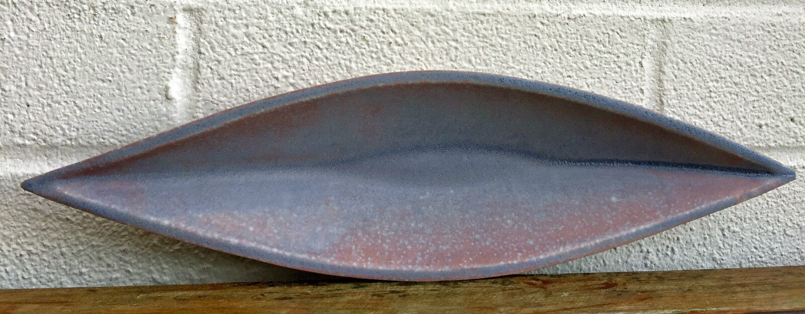 EMILY MYERS - STUDIO POTTERY BOAT SHAPE BOWL DISH -ART IN ACTION 1992 EXHIBITION?