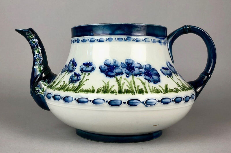 MOORCROFT POTTERY, MACINTYRE & Co. 'BLUE POPPY' FLORIAN WARE TEA COFFEE POT JUG