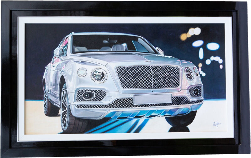 ROZ WILSON 'BENTLEY BENTAYGA' LARGE ACRYLIC ON CANVAS PAINTING, SIGNED