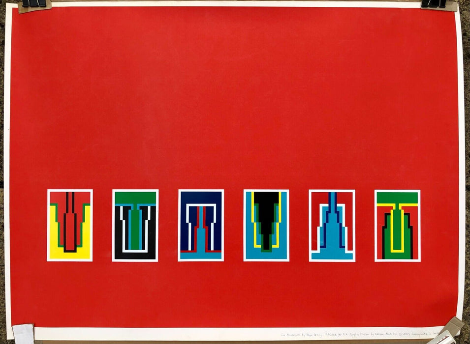 ROBYN DENNY 'SIX MINIATURES' 1975 LARGE SCREEN PRINT RED
