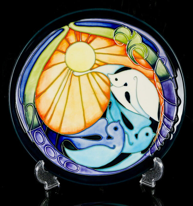 MOORCROFT POTTERY 'SUNBIRD' 2005 EMMA BOSSONS LIMITED EDITION PLATE CHARGER DISH
