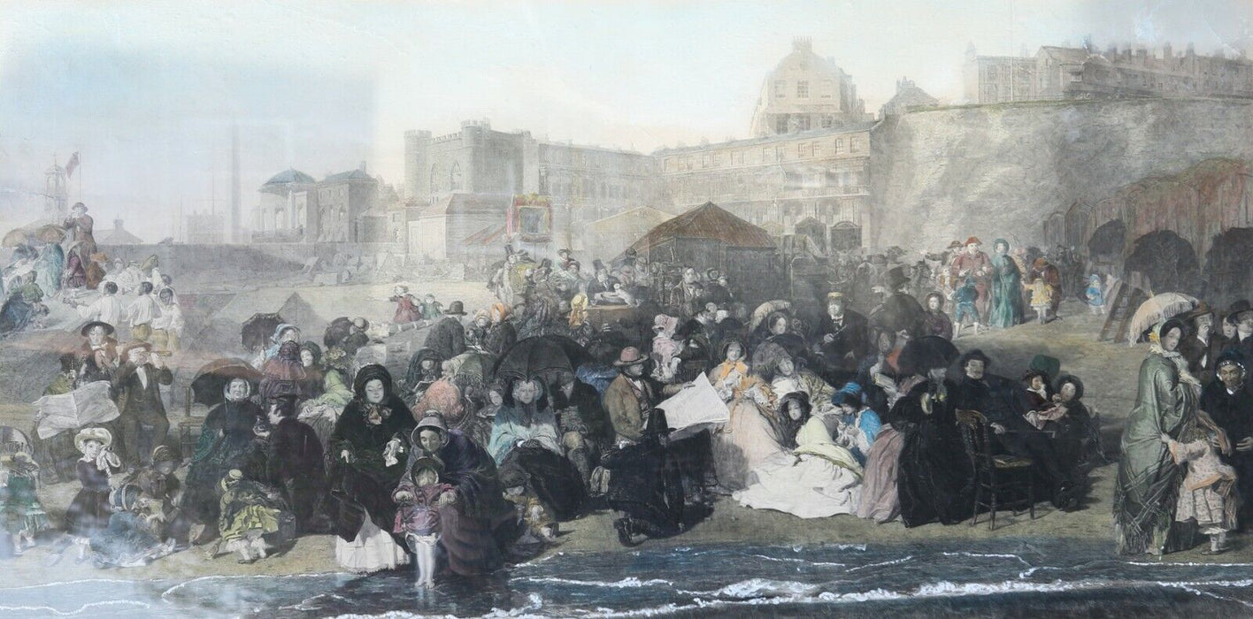 WILLIAM POWELL FRITH 'LIFE AT THE SEA SIDE' RAMSGATE 1954, LARGE ENGRAVING PRINT