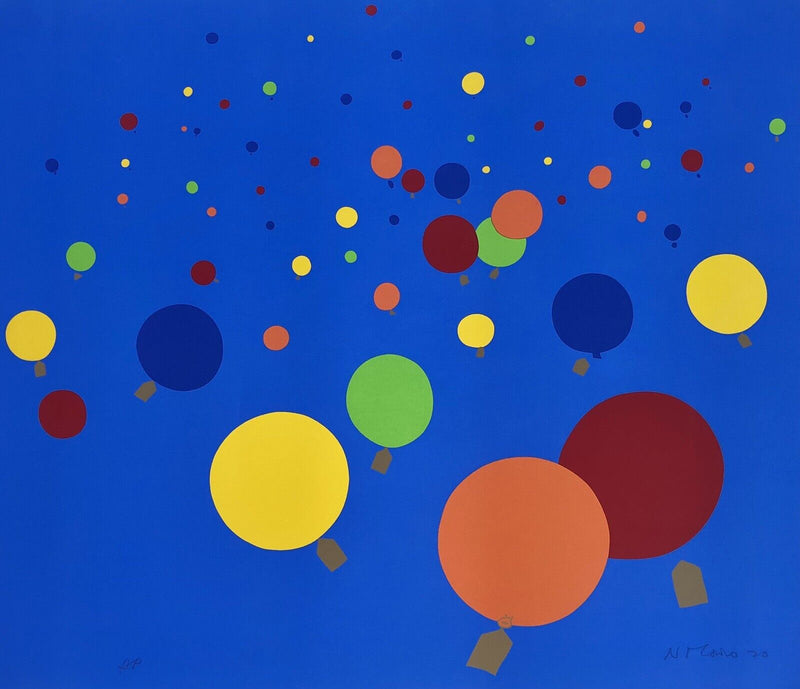 NICHOLAS MONRO (BRITISH, b.1936) 'BALLOON RACE' 1970 LARGE SCREEN PRINT, SIGNED