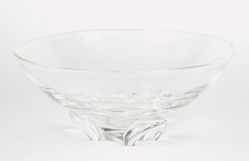 DONALD POLLARD for STEUBEN 1954 CRYSTAL GLASS FLORETTE TRILLIUM FOOTED BOWL DISH