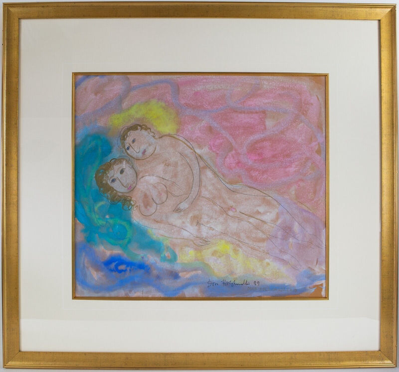 DORA HOLZHANDLER 'LOVING COUPLE AT ST CHRISTOBELLE'S' MIXED MEDIA