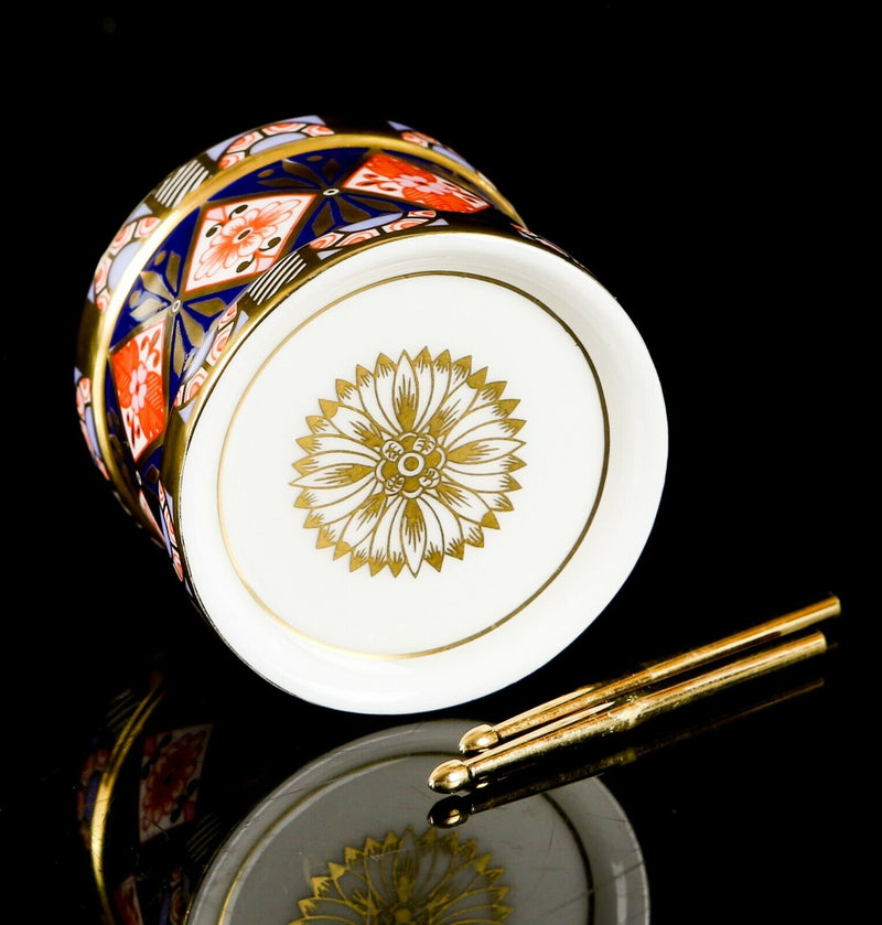 ROYAL CROWN DERBY - JAPANESE IMARI DECORATIVE TOY DRUM & DRUMSTICKS ORNAMENT