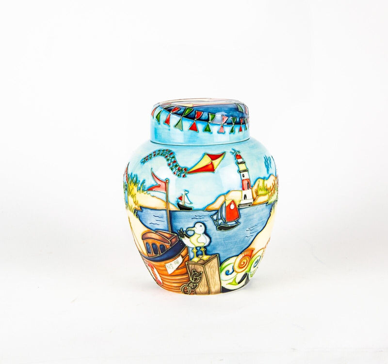 MOORCROFT 'BESIDE THE SEASIDE' 2008 NICOLA SLANEY GINGER JAR VASE 24/250, BOXED