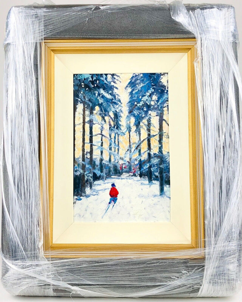 TIMMY MALLETT 'SNOWY LANE' WINTER CHRISTMAS SCENE, ORIGINAL OIL PAINTING, SIGNED