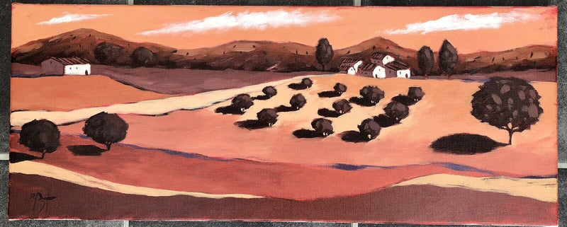 RICHARD PARGETER, CONTINENTAL LANDSCAPE, ACRYLIC ON CANVAS PAINTING