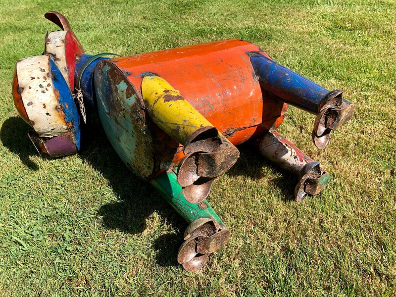 EE-I-EE-I-O RALPH THE DOG, LARGE TIN METAL GARDEN ORNAMENT FIGURE SCULPTURE 77cm