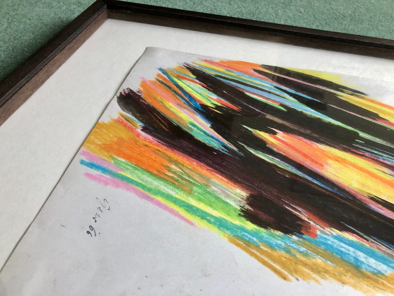 WILLIAM GEAR - '66 ABSTRACT COMPOSITION, ORIGINAL MIXED MEDIA STUDY, SIGNED