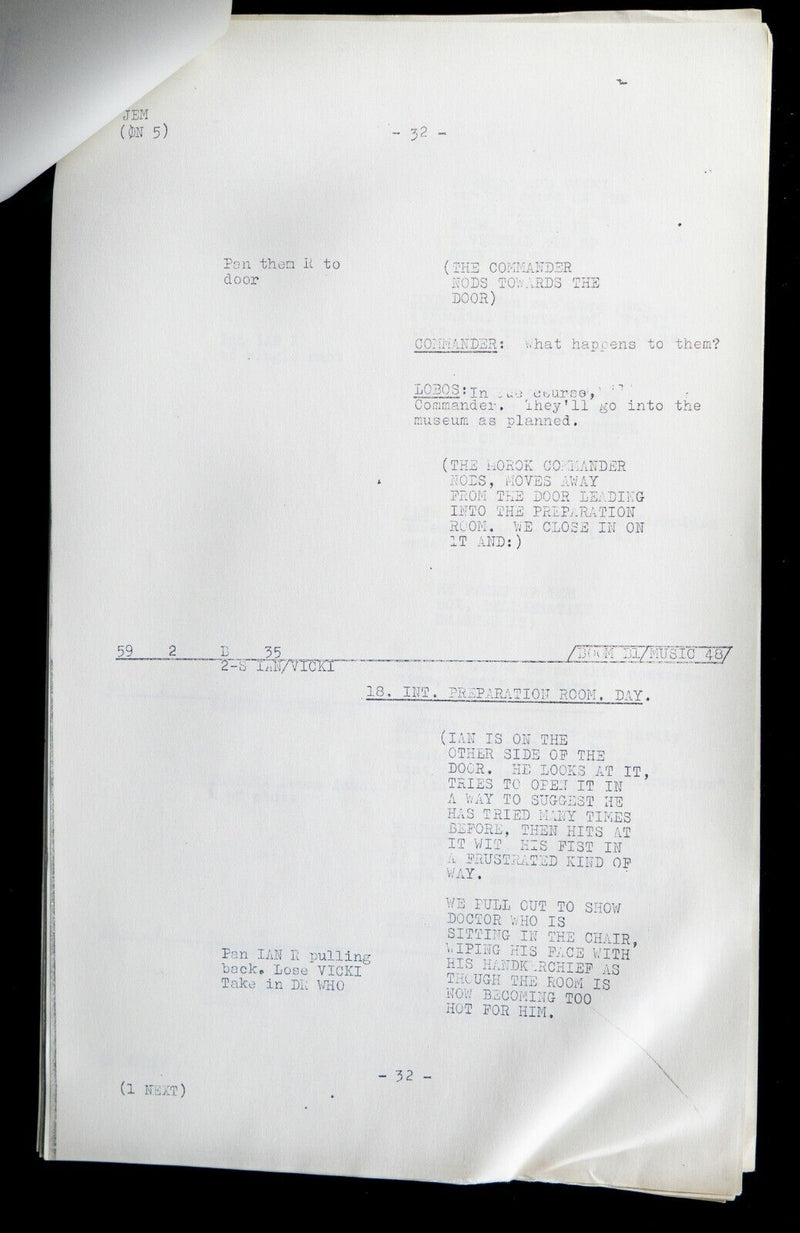 B.B.C DOCTOR WHO 'THE FINAL PHASE' 1965 SERIES Q EPISODE 4 SCRIPT BY GLYN JONES
