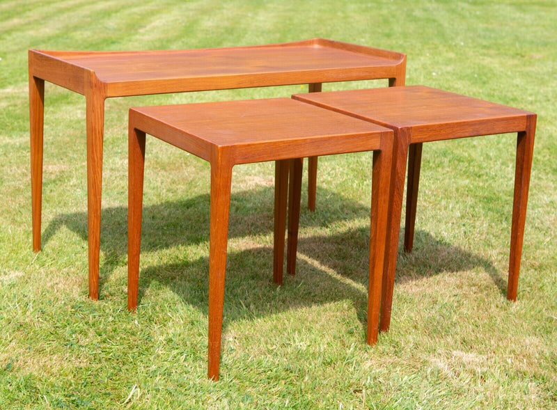 KURT OSTERVIG for JASON MOBLER - RETRO MID-CENTURY DANISH TEAK NEST OF TABLES