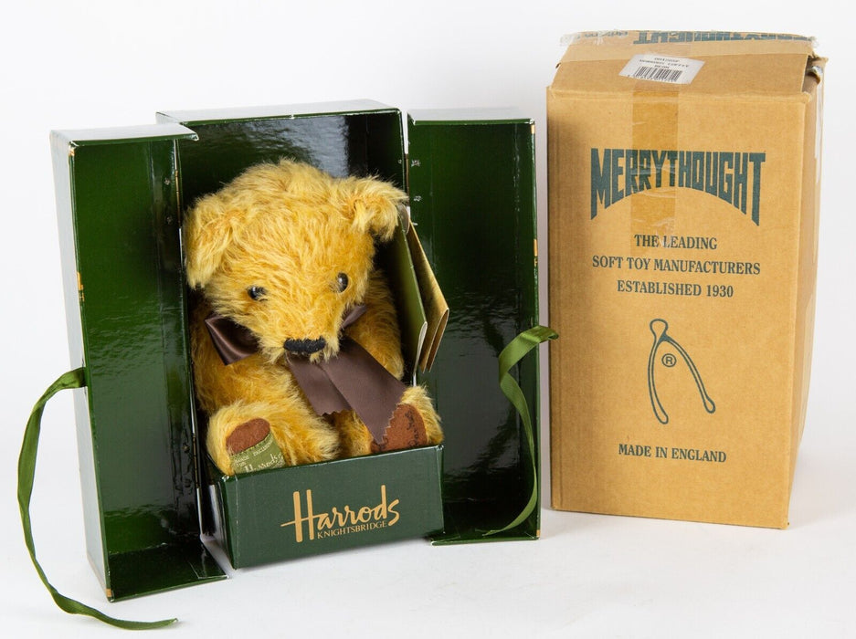 MERRYTHOUGHT 'COFFEE BEAN BEAR' LIMITED EDITION HARRODS TEDDY 5/500, SIGNED