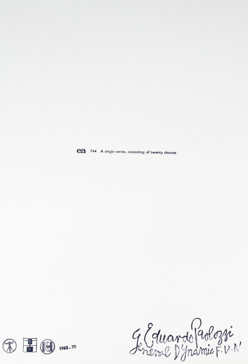 EDUARDO PAOLOZZI 'SINGLE SERIES CONSISTING OF 20 CHOICES' LIMITED EDITION F.U.N PRINT 744